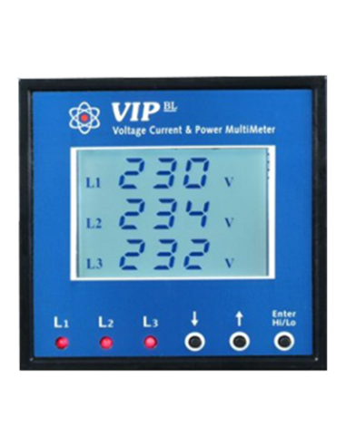 Elnet VIP Leistungsmesser, V, I, P (Q, S), F, PF, LCD-Display